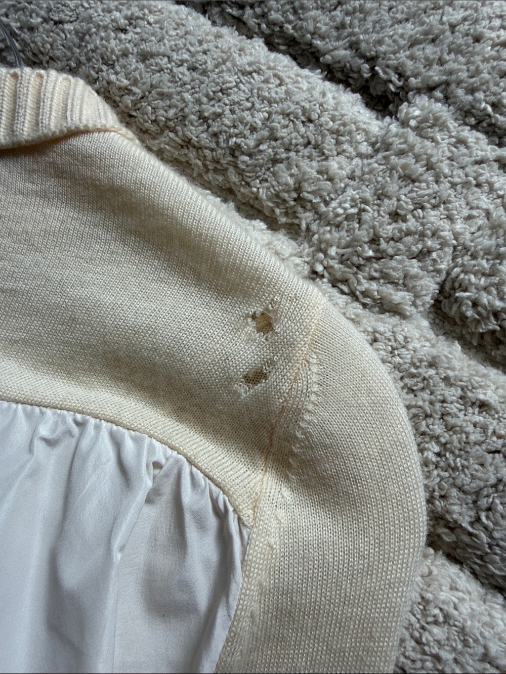 Moncler Cream Layered Hem Crewneck Sweater - Picture 4 of 5